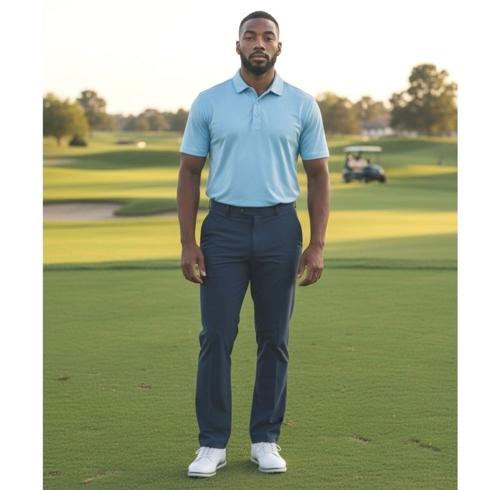 Ben Hogan Mens Golf Pants 40x32 Flat Front Straight Leg Navy Stretch Performance